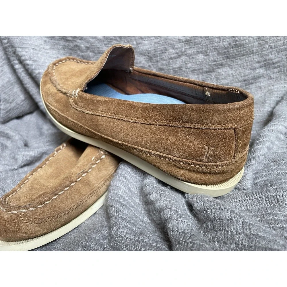 FRYE BAXTER Men's Slip On Loafer Shoes Brown Suede Leather Size 9.5